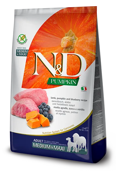 N&D Tahılsız Kuzu, Balkabağı & Yaban Mersini Adult Medium & Maxi Köpek Maması | %100 Orijinal & SKT Garantili