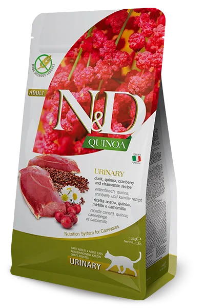 N&D Quinoa Urinary Ördek, Kinoa, Kızılcık ve Papatyalı Yetişkin Kedi Maması | %100 Orijinal & SKT Garantili