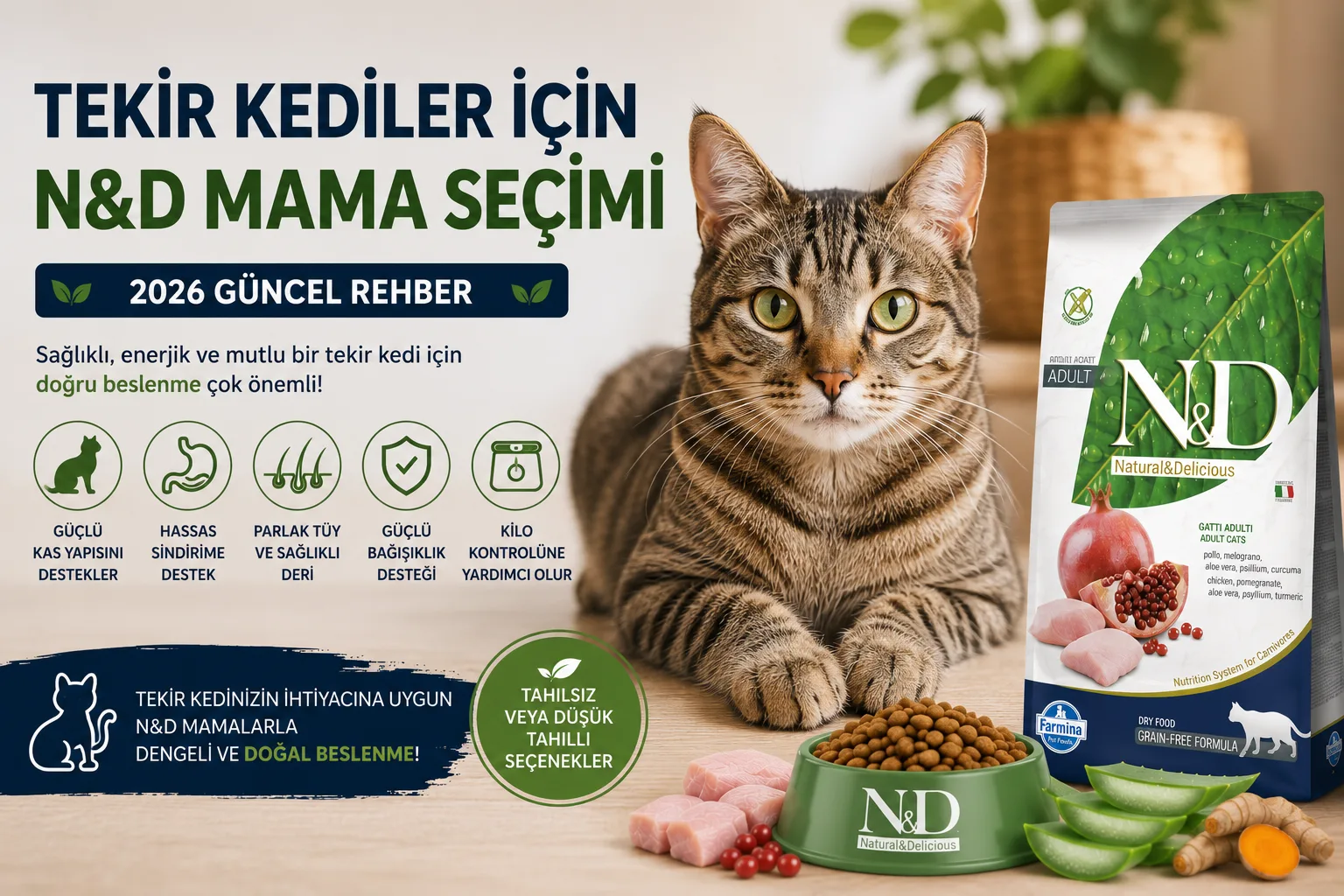 Tekir Kediler İçin N&D Mama Seçimi [2026 Güncel DEV Rehber]